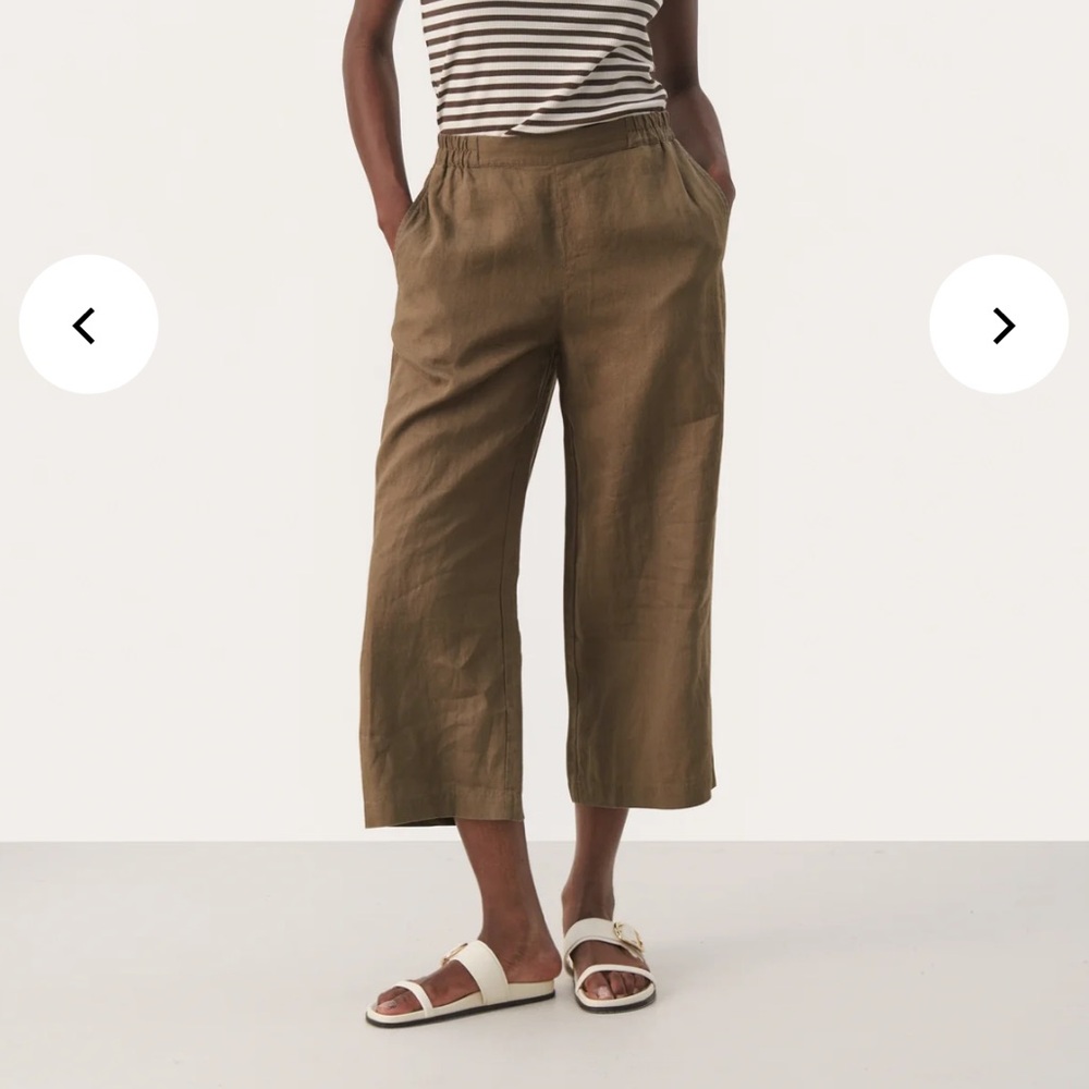 Part Two 100% linen black Wide Leg Pants for Women